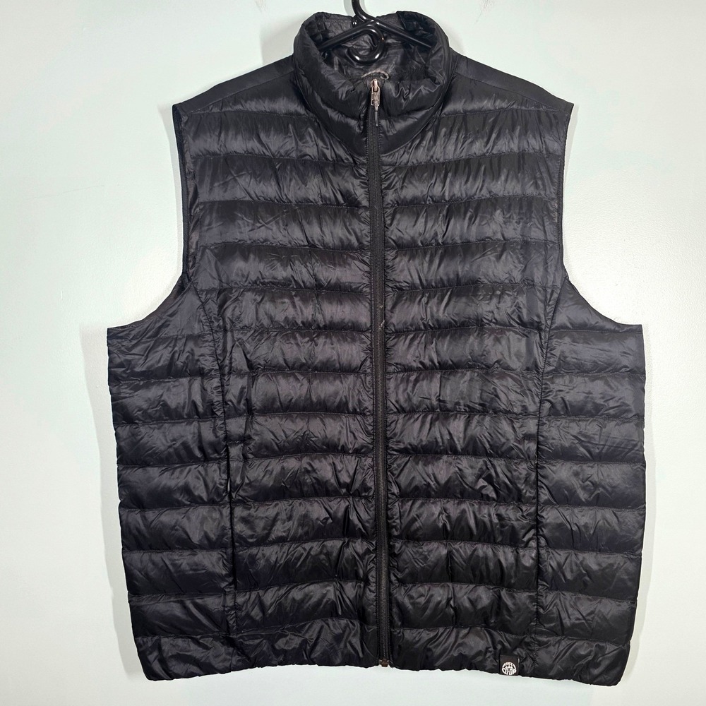 REI Co-op Mens Stratocloud Down Puffer Vest Black Full Zip 878093 17476-F14